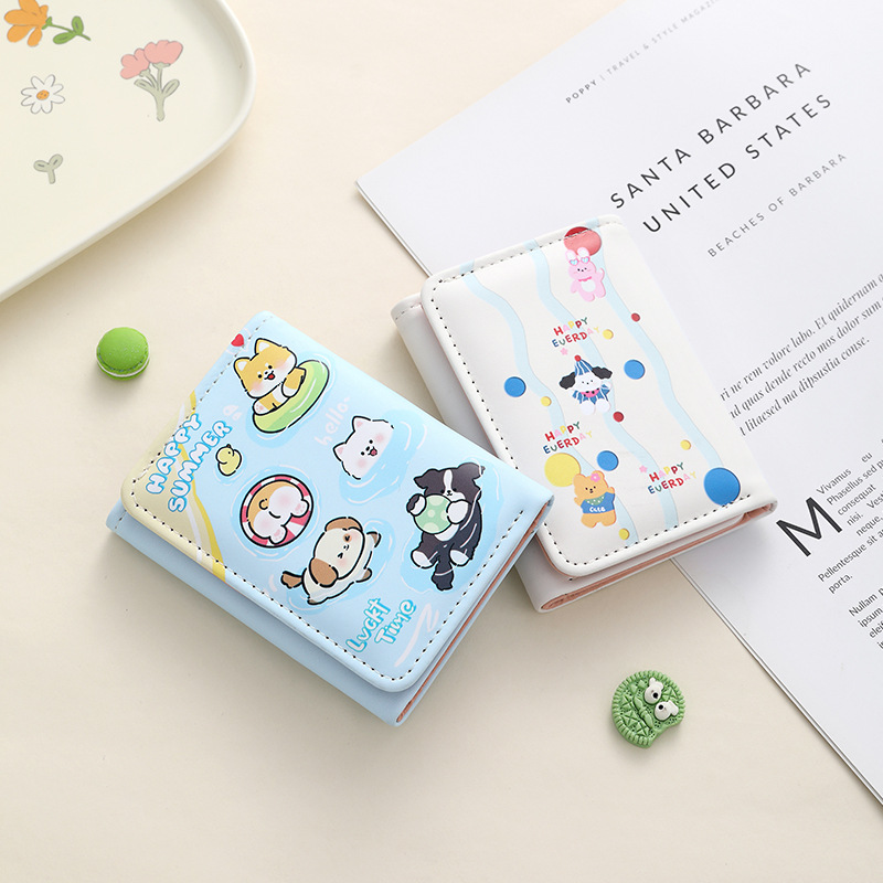 三つ折り 財布 ゆめかわいい動物柄三つ折り財布