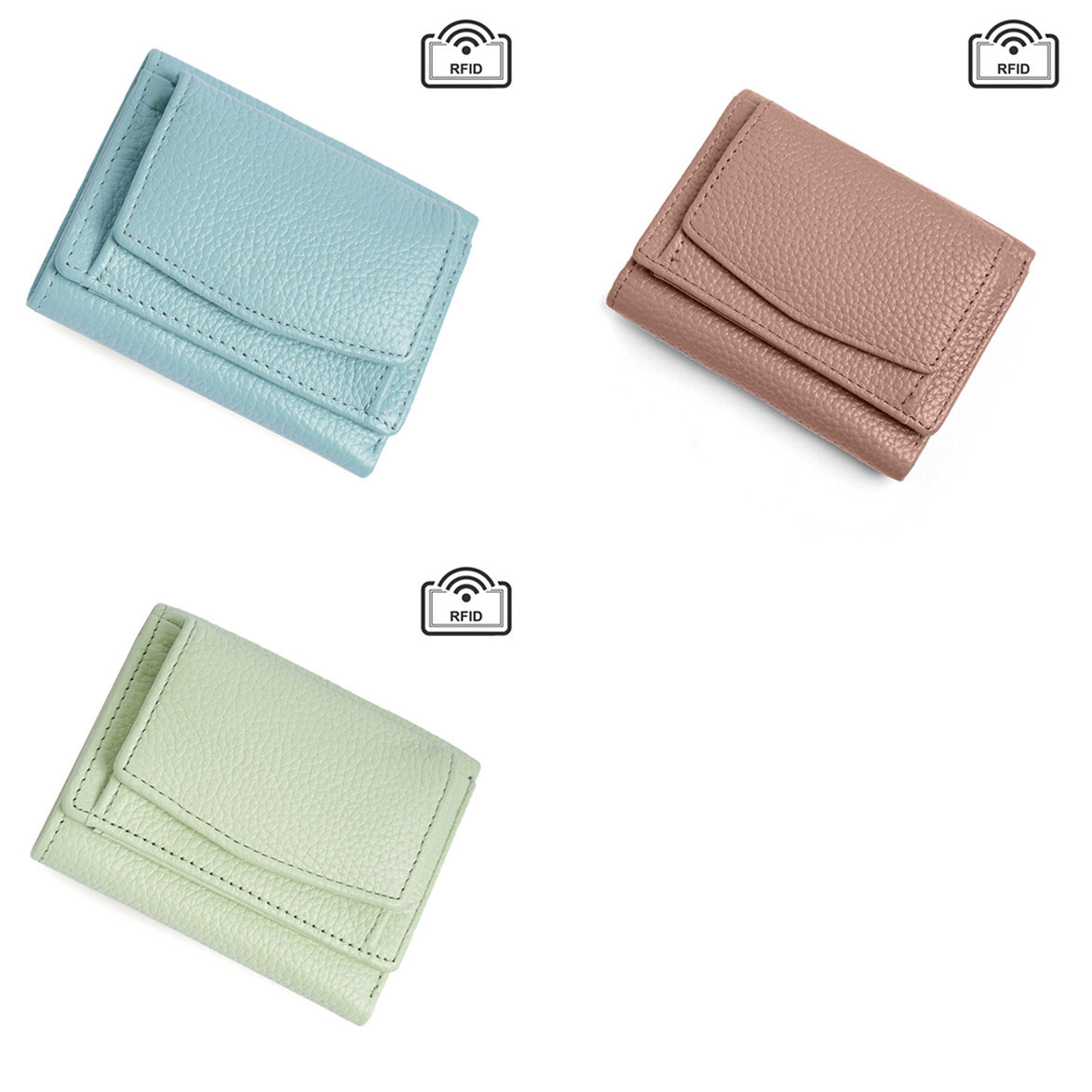 三つ折り 財布 コンパクト三つ折り財布 本革牛革 小さい財布 男女兼用