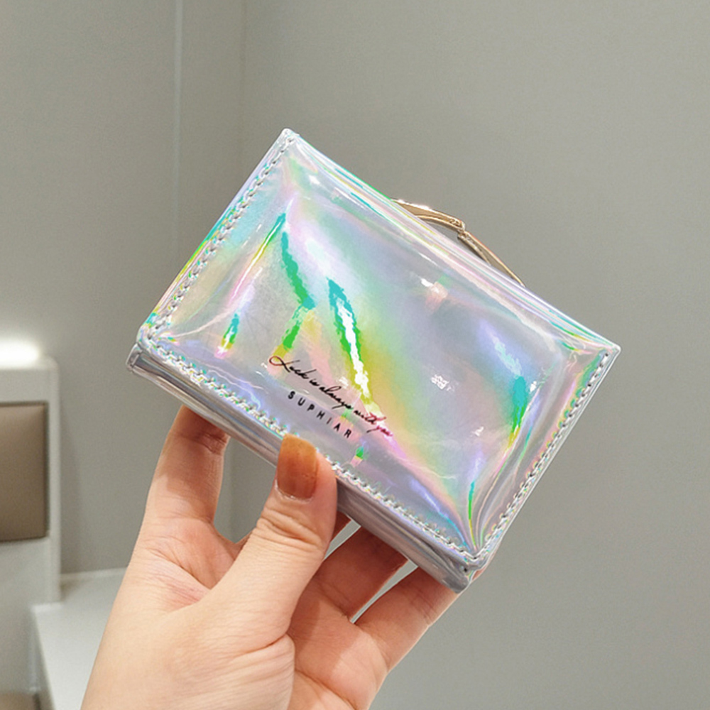 三つ折り 財布 光沢がま口三つ折り財布 コンパクト小銭入れ