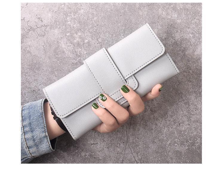 三つ折り 財布 シンプル三つ折り長財布