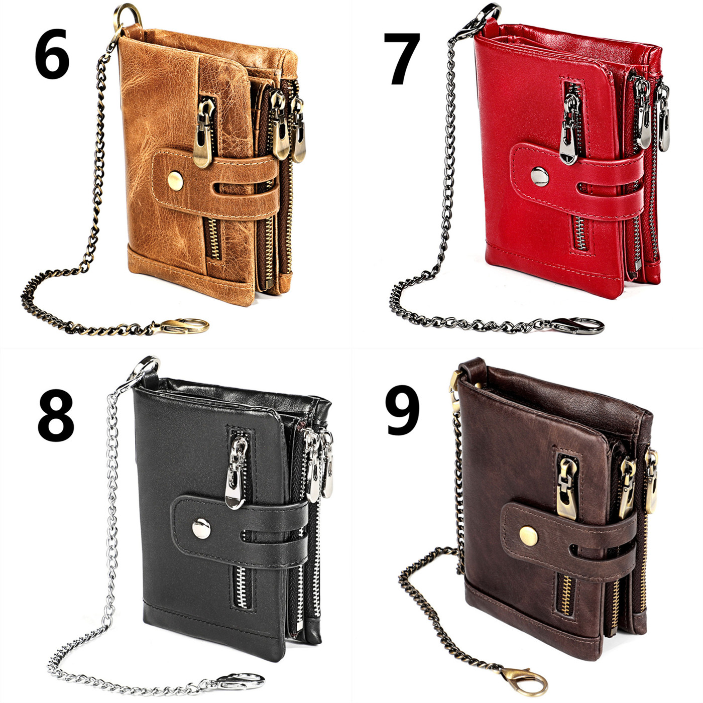 三つ折り 財布 本革三つ折り財布 メンズ コンパクト 隠しポケット付 鍵付チェーン