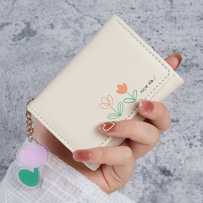 三つ折り 財布 花咲きポケット三つ折り財布