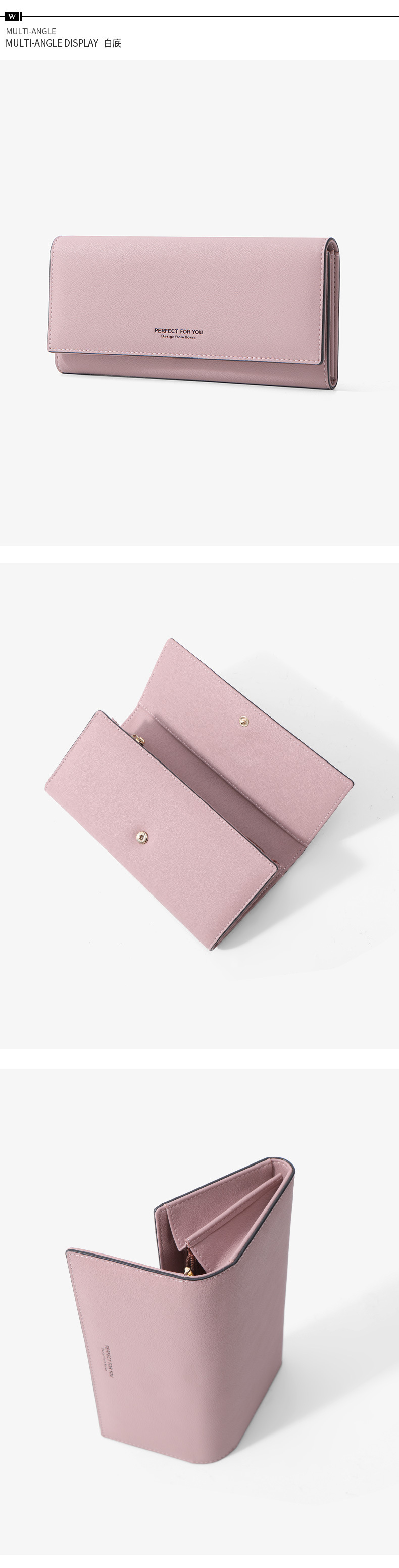 三つ折り 上質レザー仕様スリムデザイン長財布