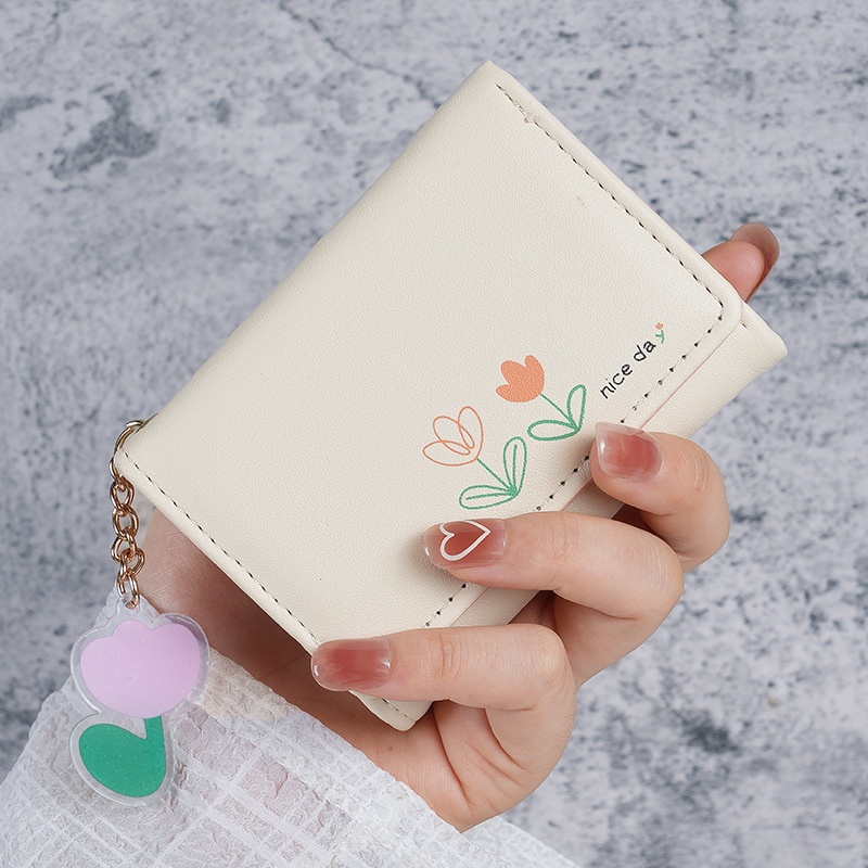 三つ折り 財布 花咲きポケット三つ折り財布