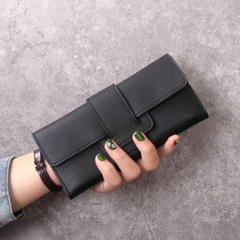 三つ折り 財布 シンプル三つ折り長財布