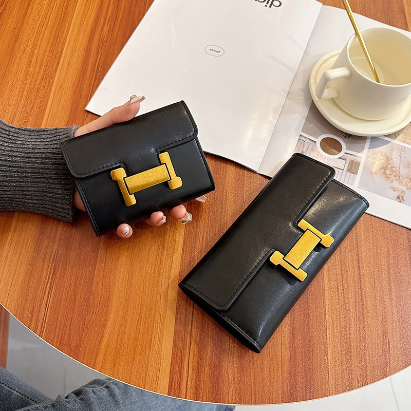 三つ折り財布 コンパクト 高級金具付き