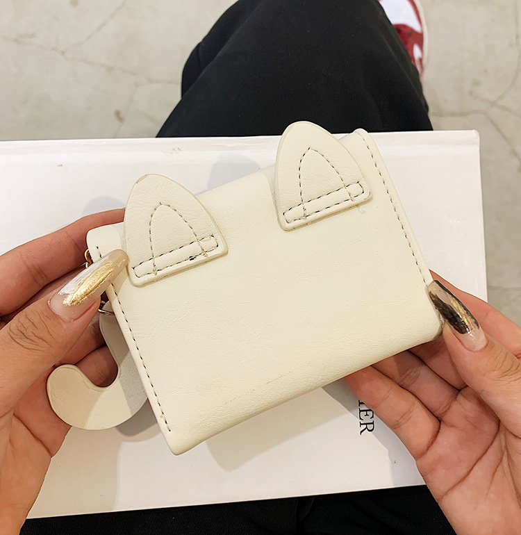 三つ折り 財布 コンパクト しあわせ招き猫 三つ折り財布