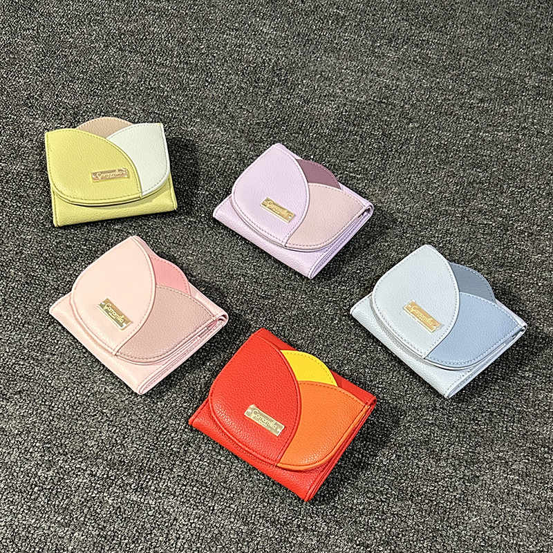 三つ折り財布 コンパクト 花びら重ね