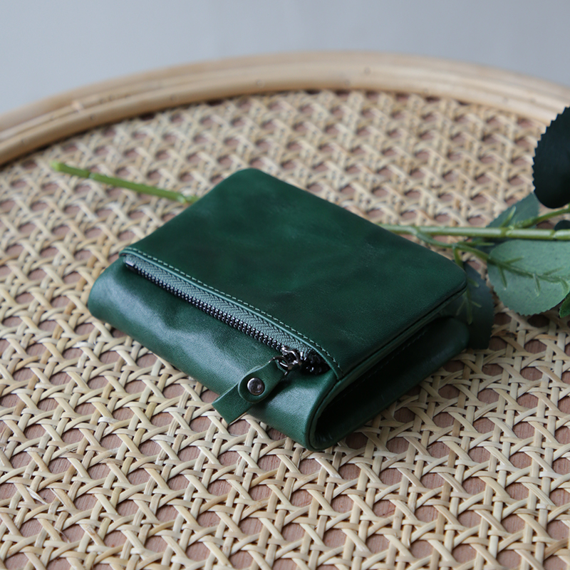 三つ折り 財布 本革仕立て三つ折りコンパクト財布