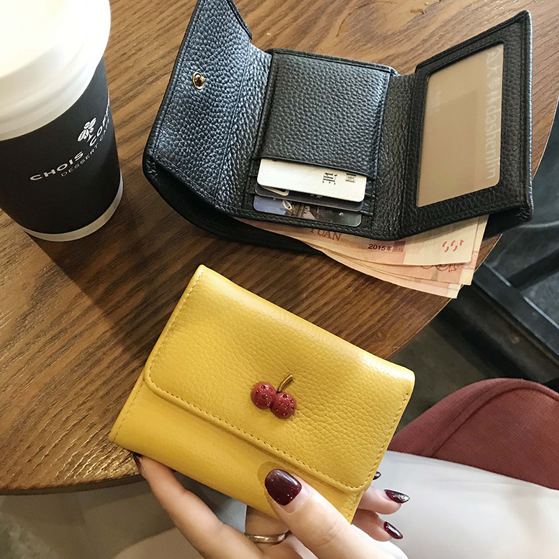 三つ折り 財布 果実モチーフ 三つ折りミニ財布