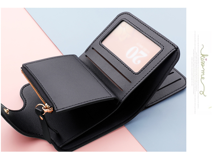 三つ折り 財布 スナップボタン式小銭入れ付き三つ折り財布