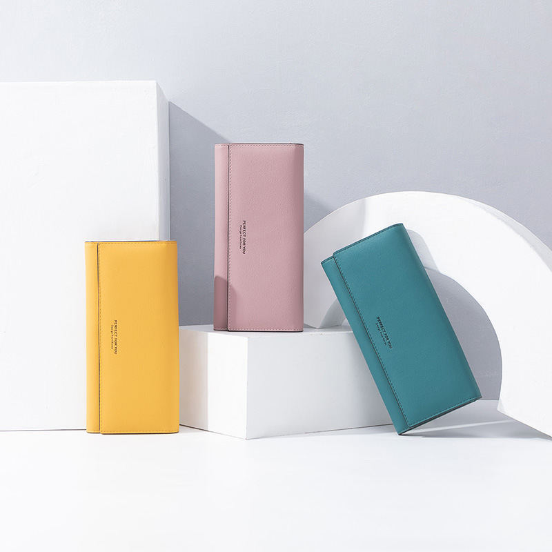 三つ折り 上質レザー仕様スリムデザイン長財布