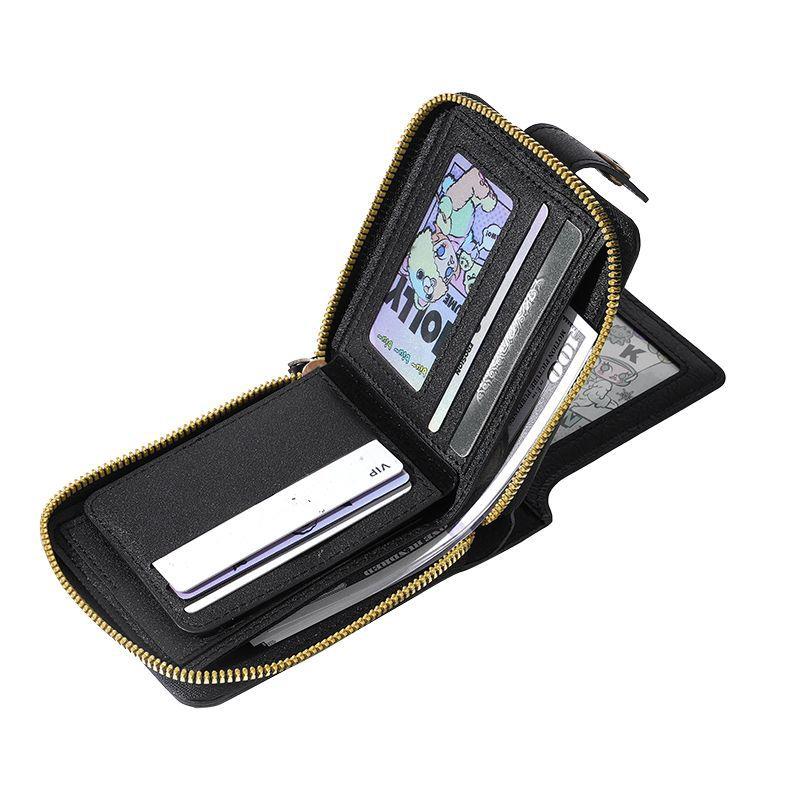 三つ折り 財布 星型飾りボタン付き三つ折り財布