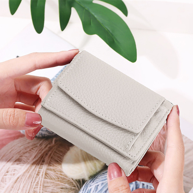 三つ折り 財布 コンパクト三つ折り財布 本革牛革 小さい財布 男女兼用