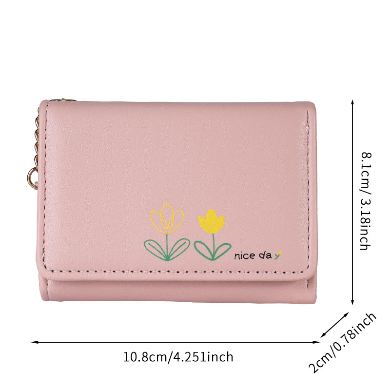 三つ折り 財布 花咲きポケット三つ折り財布