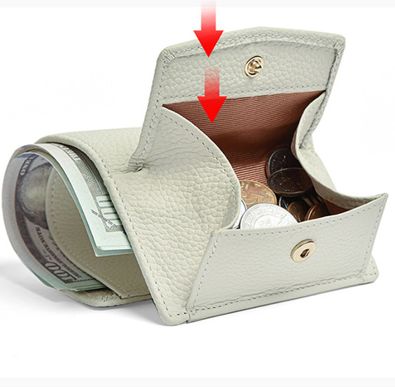 三つ折り 財布 コンパクト三つ折り財布 本革牛革 小さい財布 男女兼用