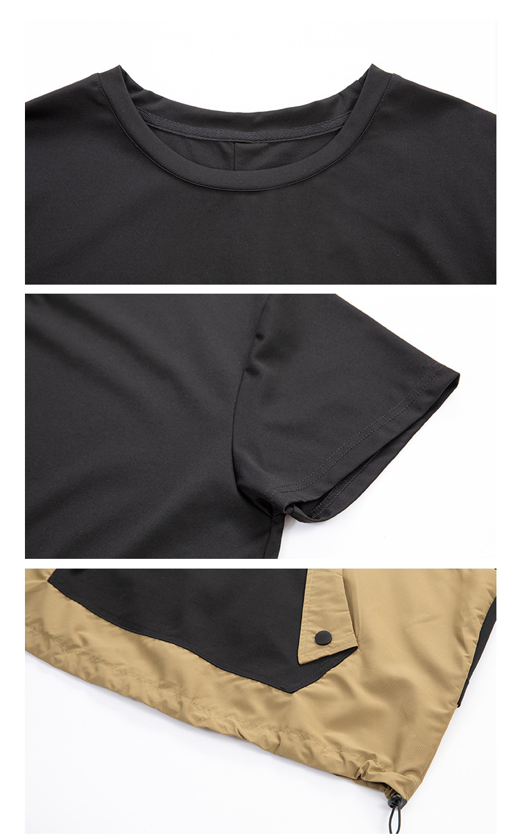モード系 ワークポケットデザインで魅せるモードTシャツ｜スポーティ＆シティライクなセットアップ風トップス