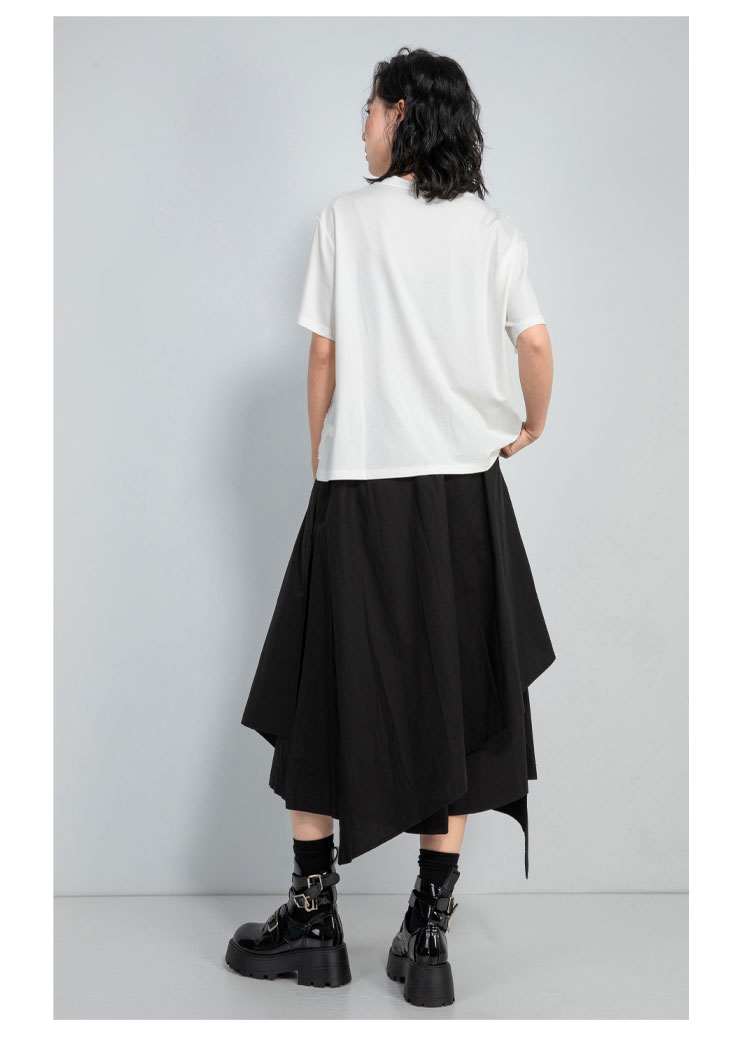 モード系 モード感際立つレイヤード風トップス｜個性派カット×ドット柄シアーで夏も差がつく一枚