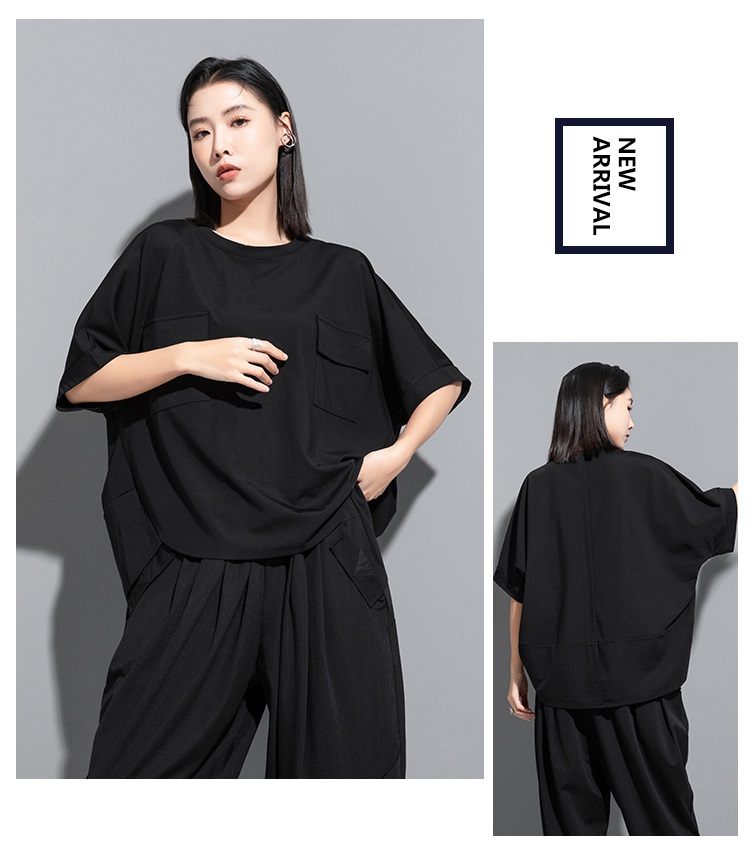 モード系 【3色展開】ワイドシルエット コットンTシャツ｜モード感と着心地を両立した大人の抜け感トップス