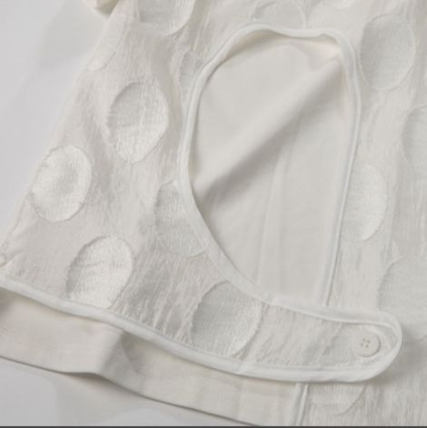 モード系 モード感際立つレイヤード風トップス｜個性派カット×ドット柄シアーで夏も差がつく一枚