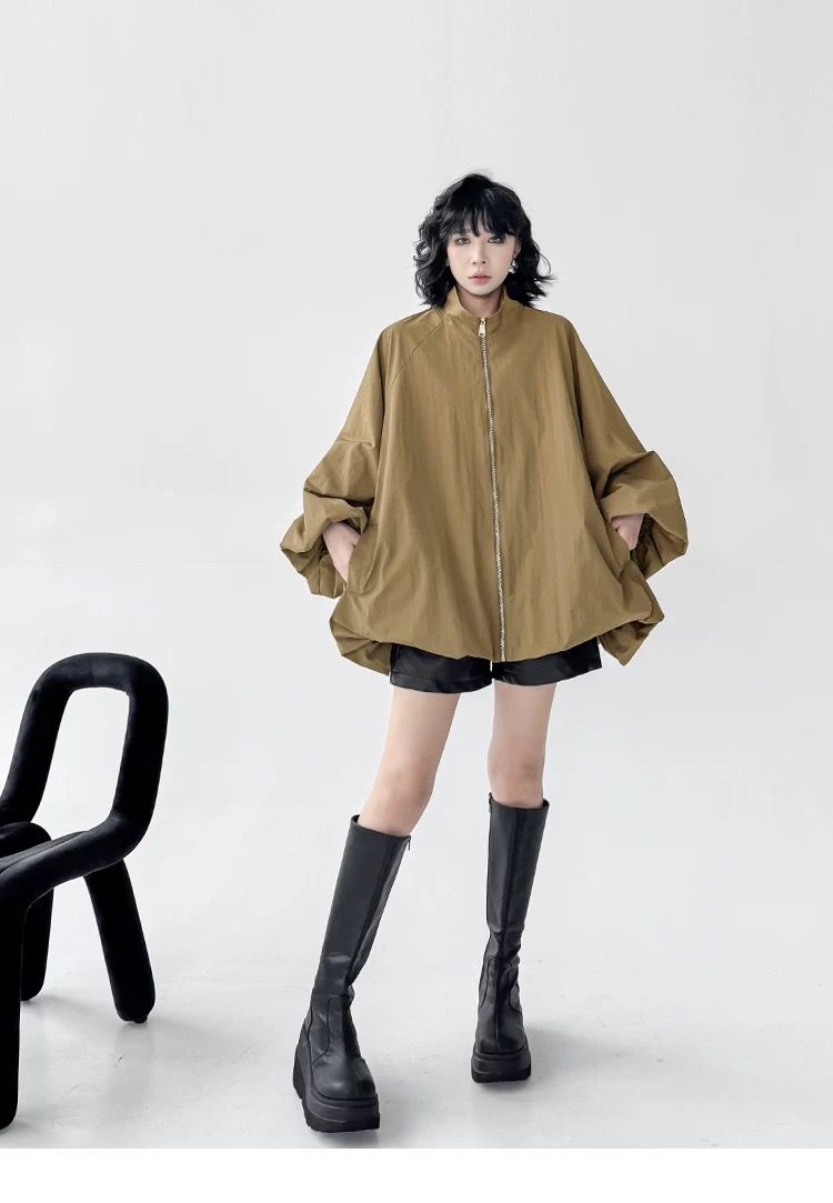 【ユニセックス対応】ボリュームスリーブのバルーンアウター（ブラック／ベージュ／レッド）