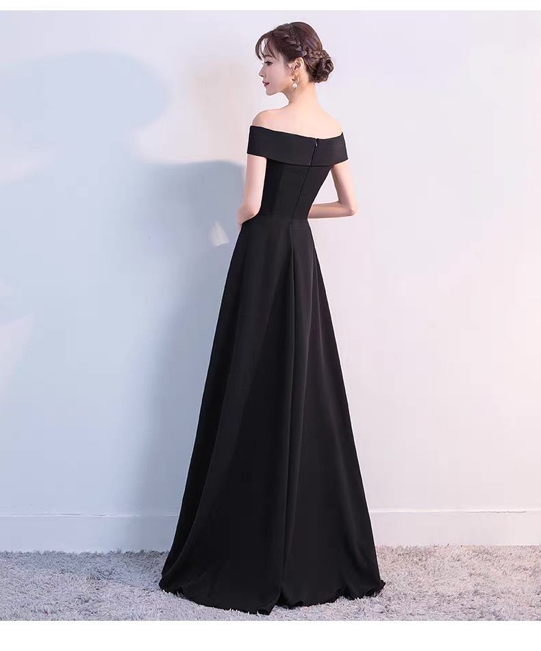 モード系ファッション 【S〜XXL対応】上品オフショルダー美シルエット ロングドレス