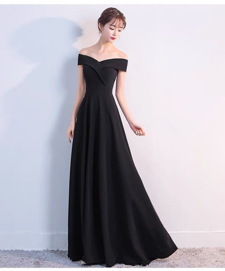 モード系ファッション 【S〜XXL対応】上品オフショルダー美シルエット ロングドレス
