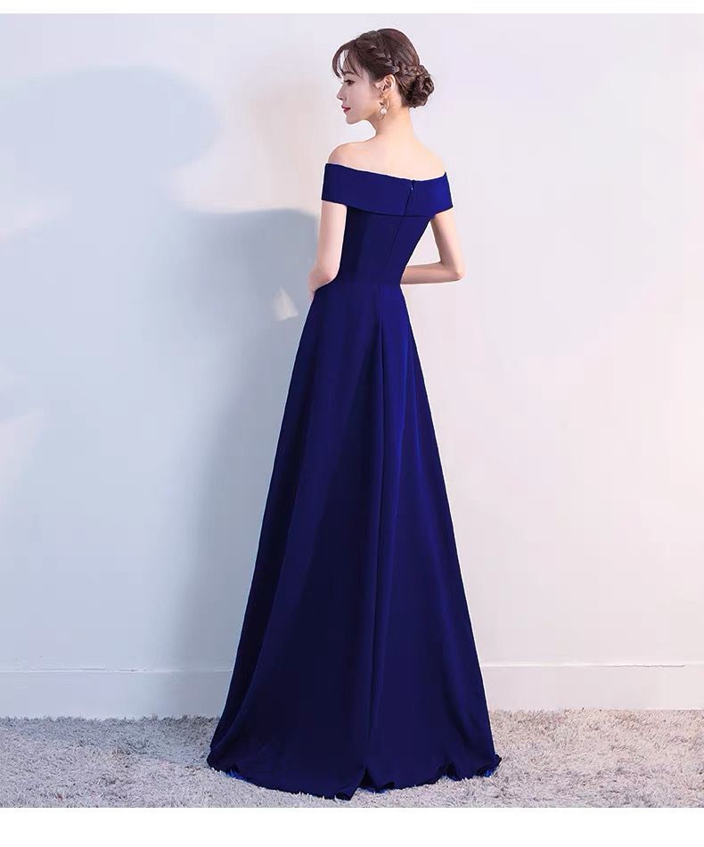 モード系ファッション 【S〜XXL対応】上品オフショルダー美シルエット ロングドレス