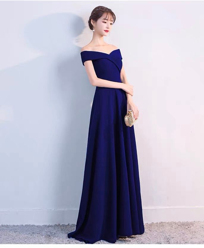 モード系ファッション 【S〜XXL対応】上品オフショルダー美シルエット ロングドレス