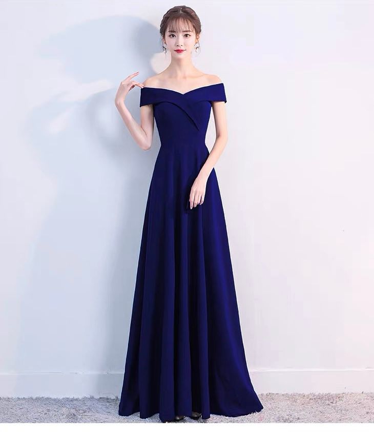 モード系ファッション 【S〜XXL対応】上品オフショルダー美シルエット ロングドレス