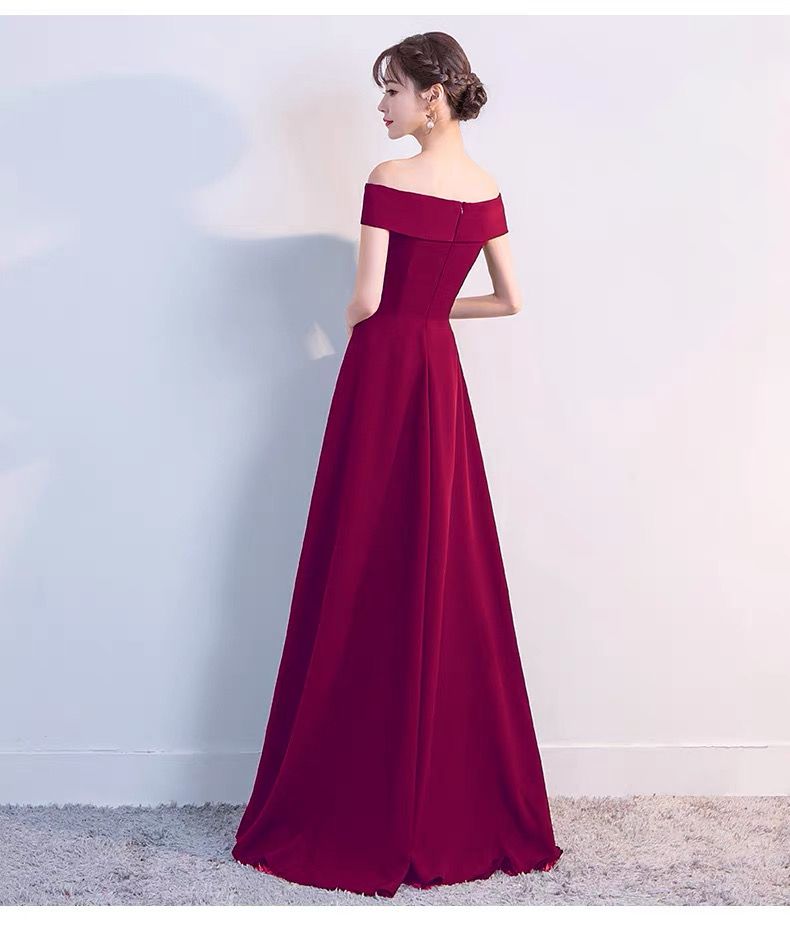 モード系ファッション 【S〜XXL対応】上品オフショルダー美シルエット ロングドレス