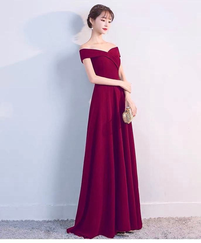 モード系ファッション 【S〜XXL対応】上品オフショルダー美シルエット ロングドレス