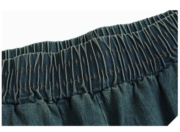 モード系ファッション【体型カバーも叶う】デニム風フリルワイドパンツ《スカート見え／裾フリル付き》