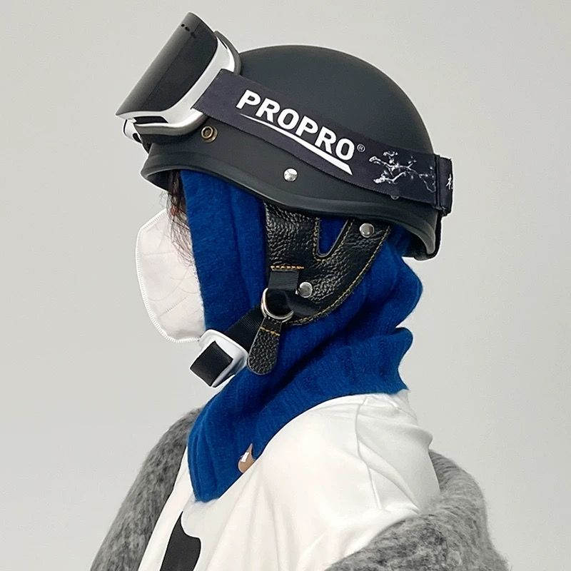 モード系ファッション【ユニセックス対応】ウール混ニットバラクラバフード｜顔まわりを包むミニマルデザインフードマフラー