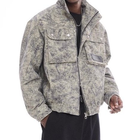 モード系ファッション【ユニセックス対応】ウォッシュ加工コットンジャケット｜一枚でこなれた印象に仕上がるライトアウター