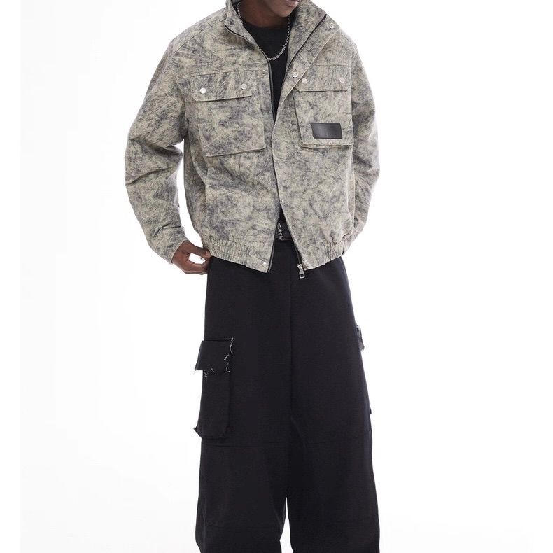 モード系ファッション【ユニセックス対応】ウォッシュ加工コットンジャケット｜一枚でこなれた印象に仕上がるライトアウター