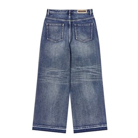 【ユニセックス】ストレートワイドデニムパンツ