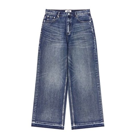 【ユニセックス】ストレートワイドデニムパンツ