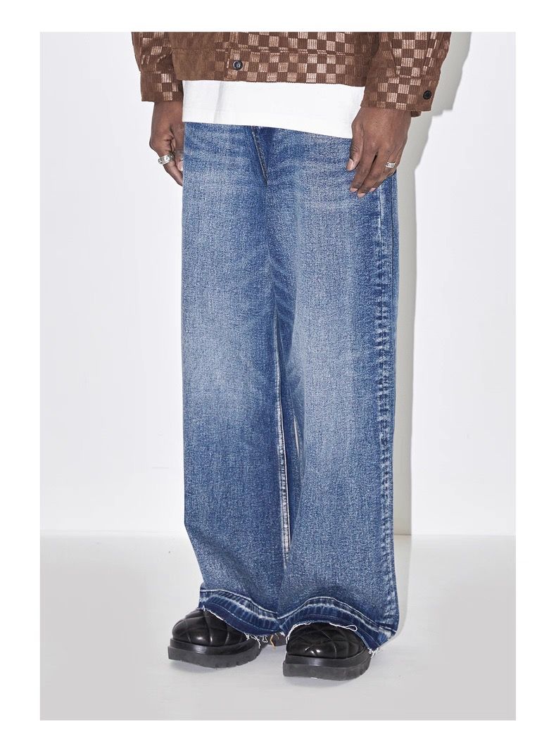 【ユニセックス】ストレートワイドデニムパンツ