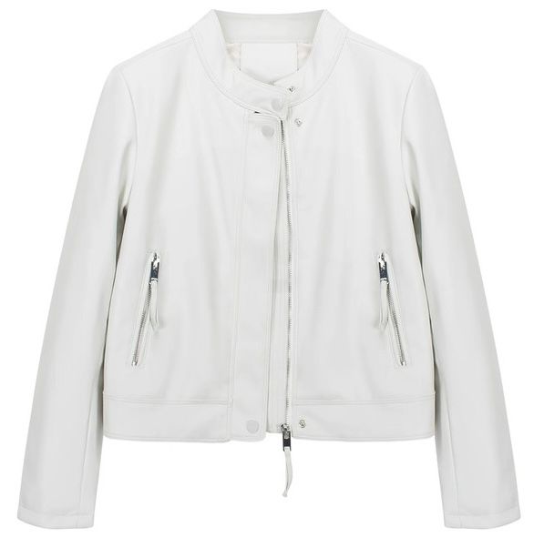 モード系ファッション【S〜XL対応】春秋スタンドカラーPUレザージャケット｜艶とハリで仕立てるミニマルモードアウター