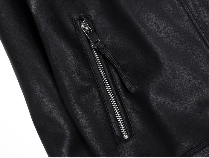 モード系ファッション【S〜XL対応】春秋スタンドカラーPUレザージャケット｜艶とハリで仕立てるミニマルモードアウター