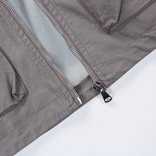 モード系 【M〜XL】フェイクレザー×フーディ切替ショートアウター