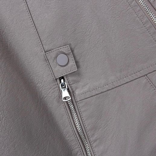 モード系 【M〜XL】フェイクレザー×フーディ切替ショートアウター