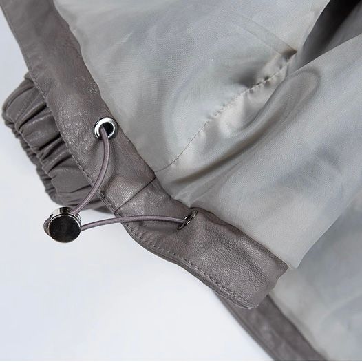 モード系 【M〜XL】フェイクレザー×フーディ切替ショートアウター