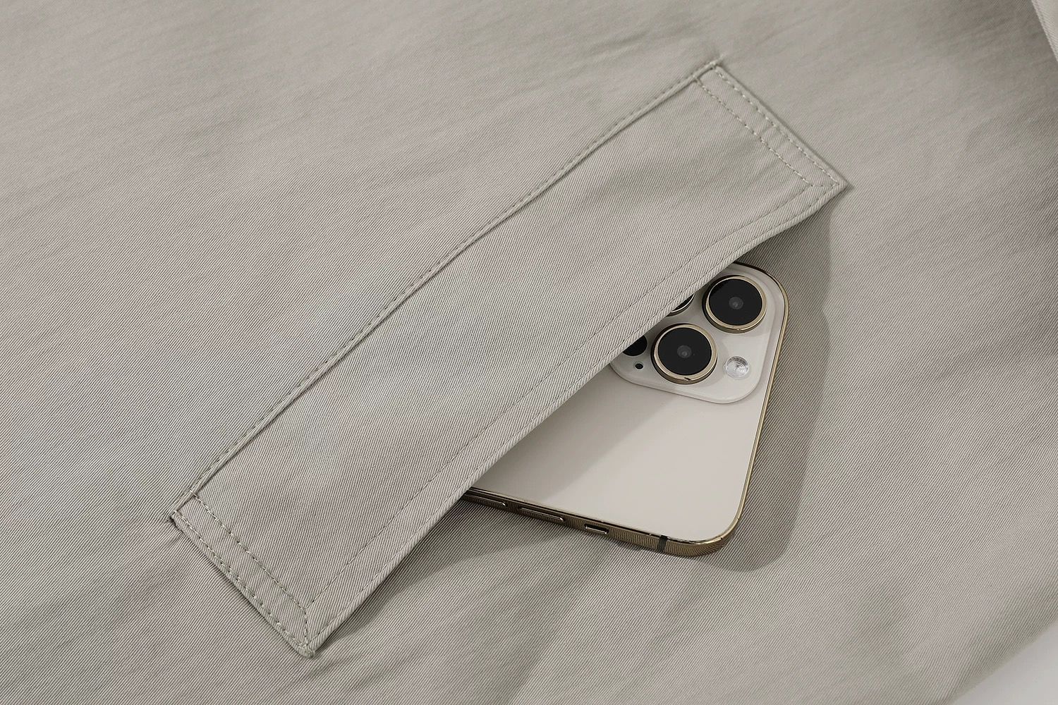 モード系 【M〜XL相当】異素材カラー切替 襟付きトレンチ風ロングアウター