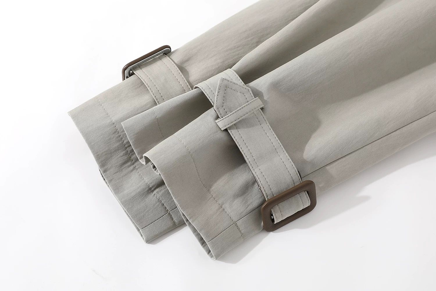 モード系 【M〜XL相当】異素材カラー切替 襟付きトレンチ風ロングアウター