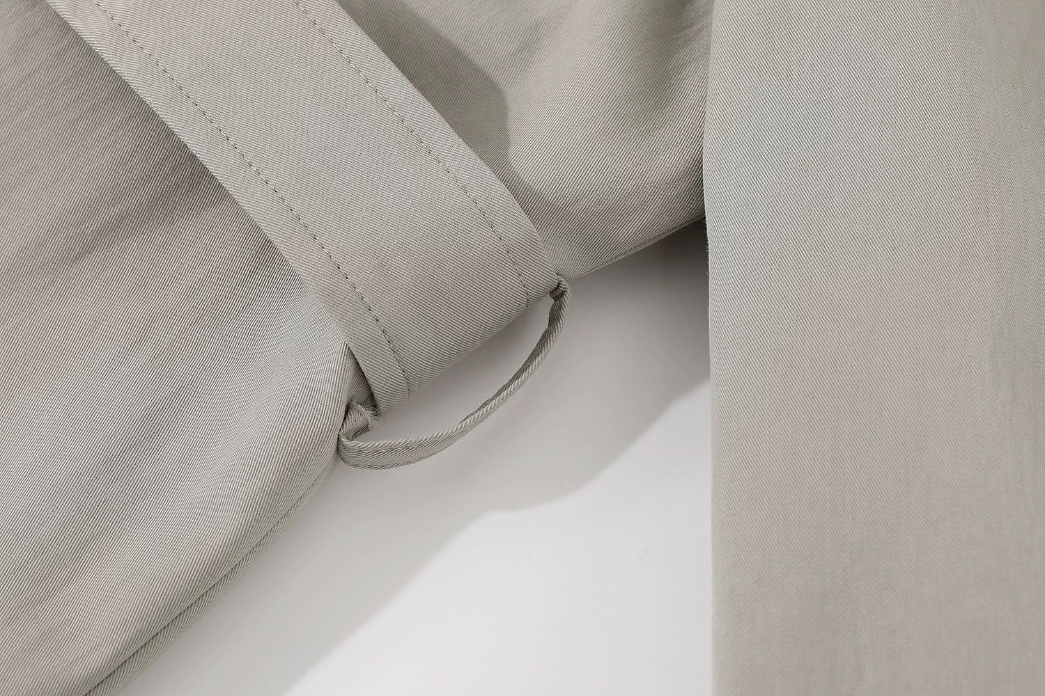 モード系 【M〜XL相当】異素材カラー切替 襟付きトレンチ風ロングアウター