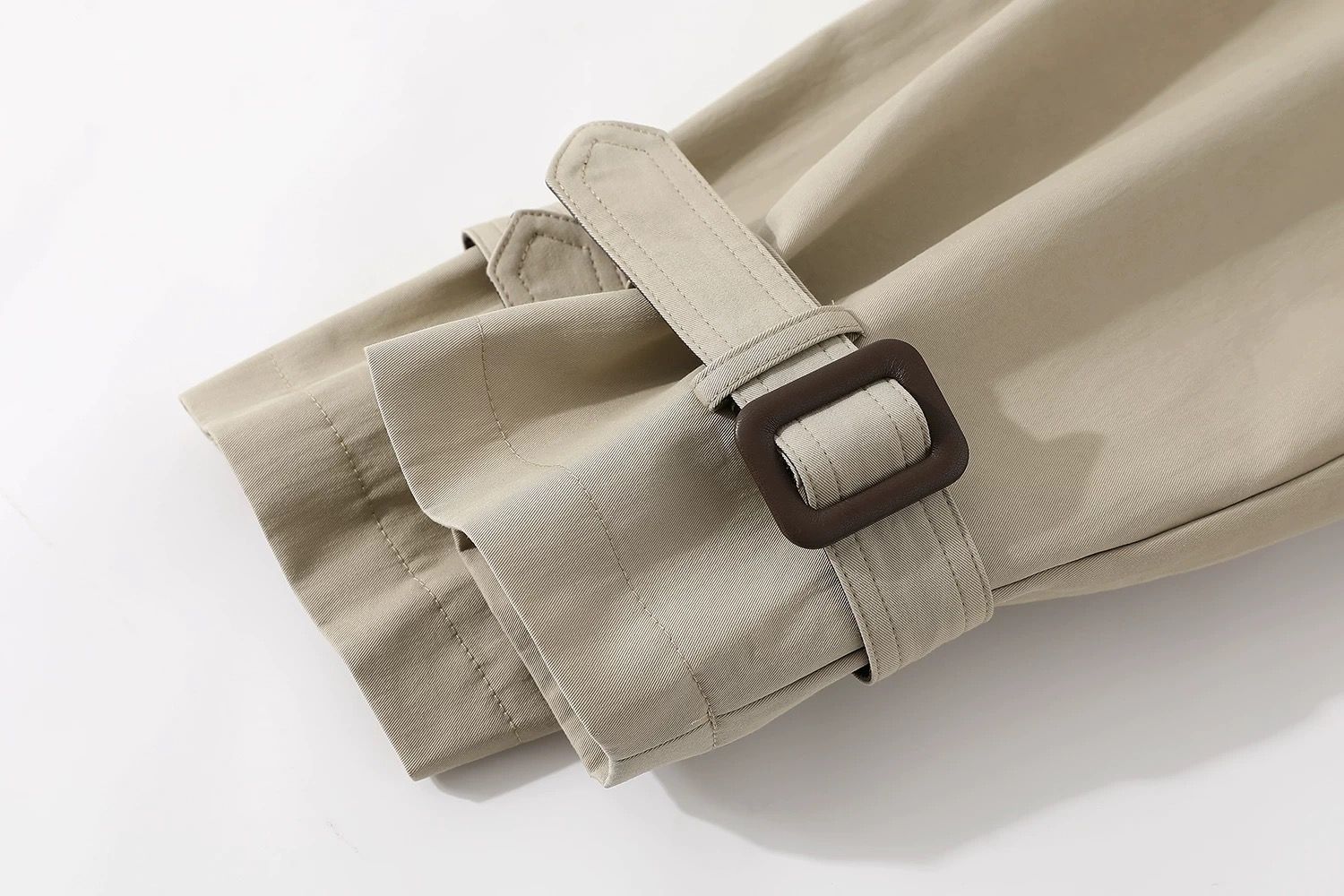 モード系 【M〜XL相当】異素材カラー切替 襟付きトレンチ風ロングアウター