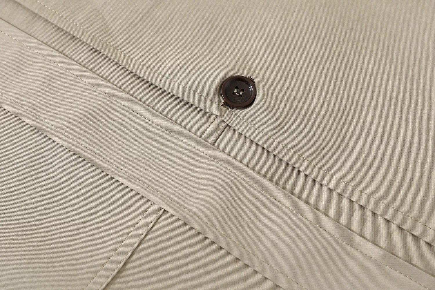 モード系 【M〜XL相当】異素材カラー切替 襟付きトレンチ風ロングアウター