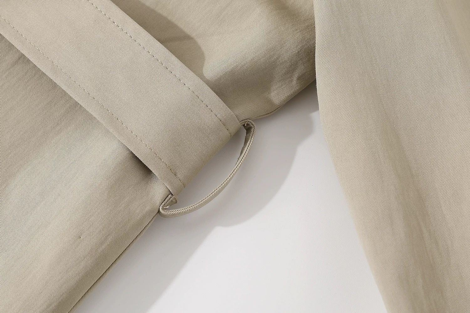 モード系 【M〜XL相当】異素材カラー切替 襟付きトレンチ風ロングアウター